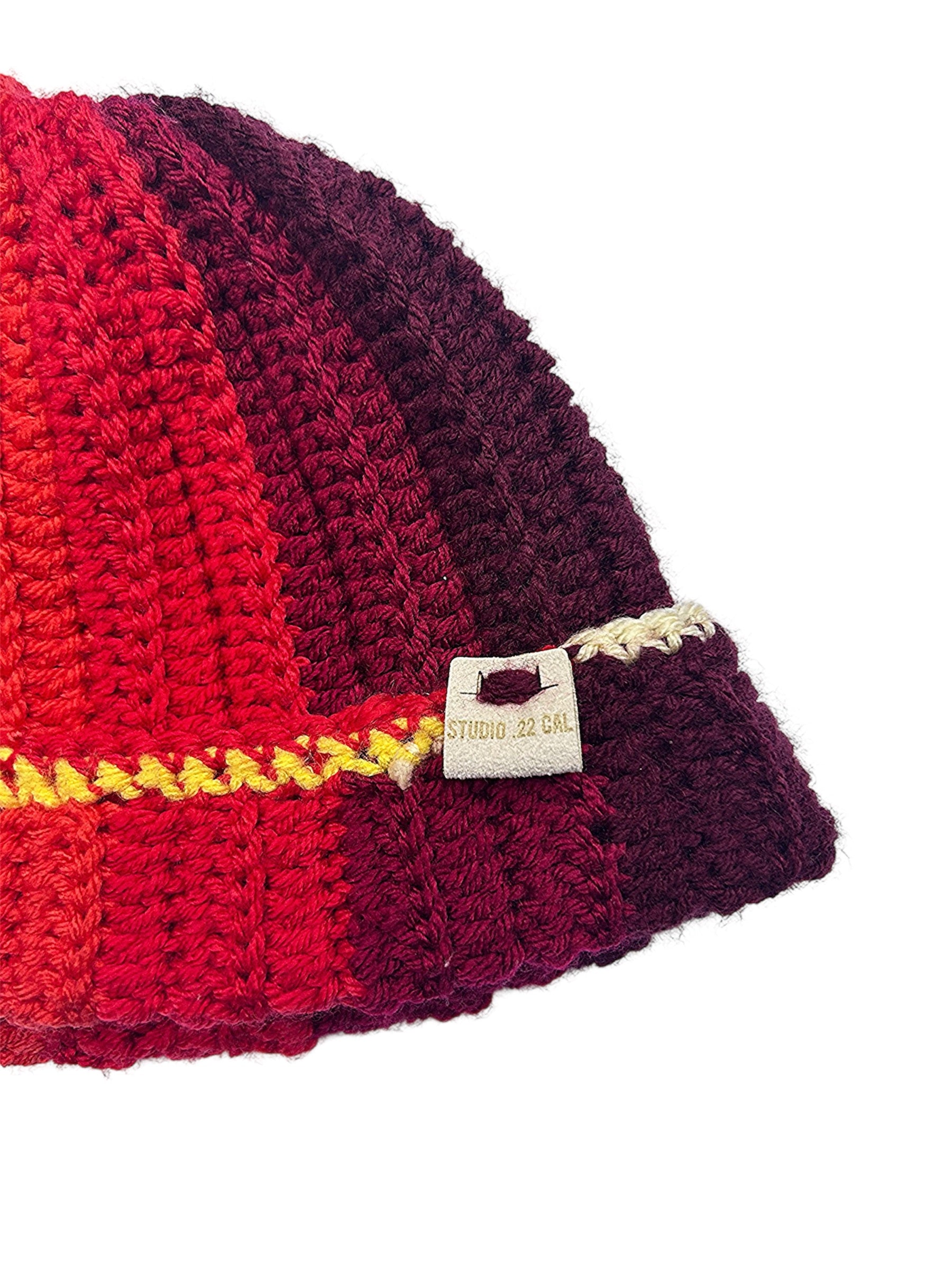 Crocheted Ombre Cuffed Ribbed Beanie