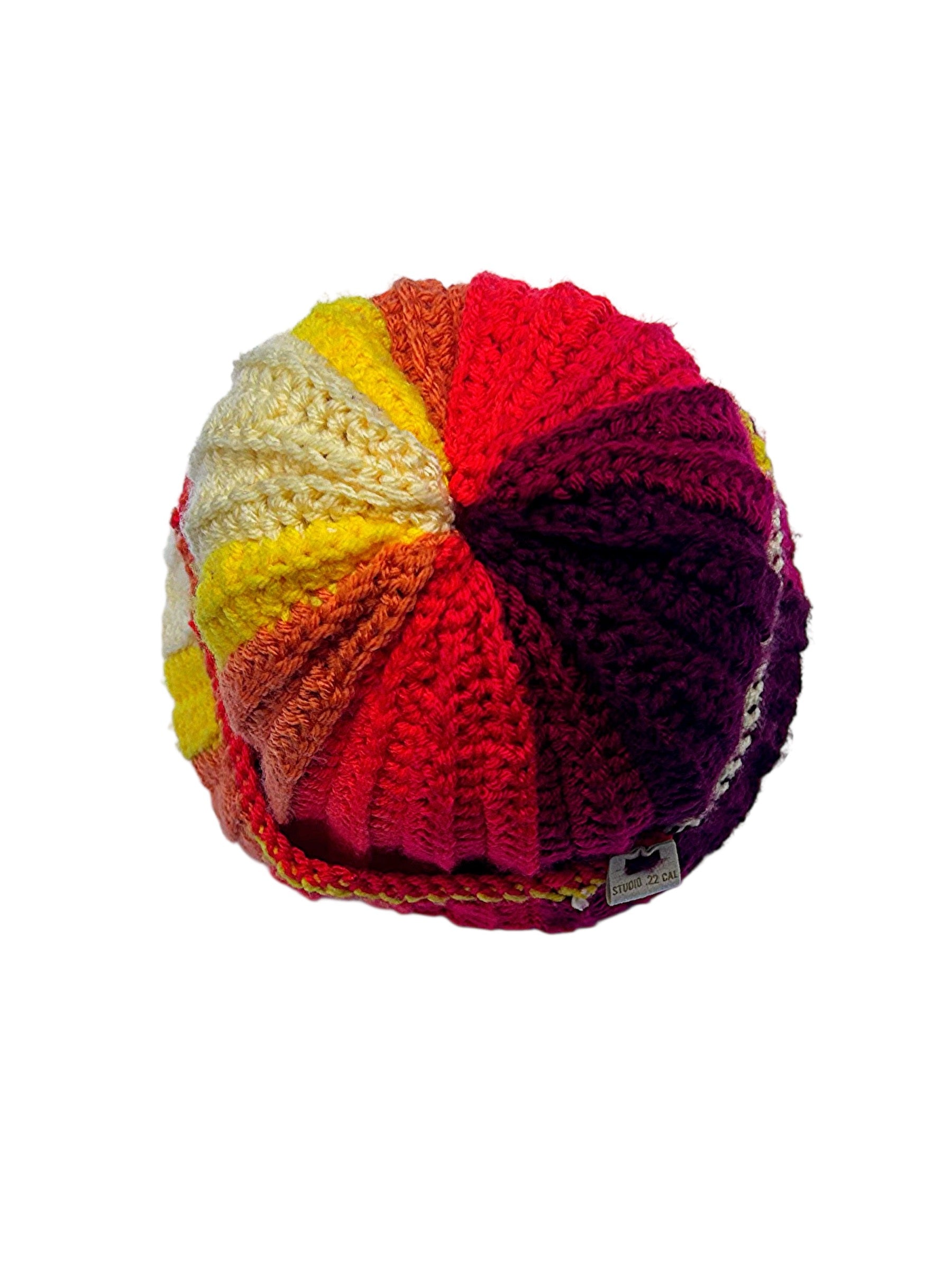 Crocheted Ombre Cuffed Ribbed Beanie